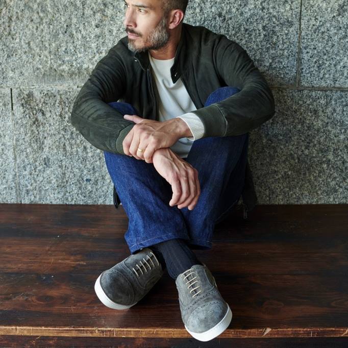 Allen Edmonds Schuhe D66B28 | Allen Edmonds Strand-Wildleder-Oxford-Sneaker grau Männer