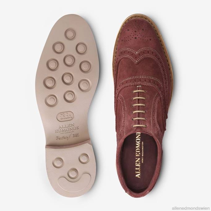 Allen Edmonds Schuhe D66B450 | Allen Edmonds Neumok Wildleder Wingtip Oxford kirschrot Männer