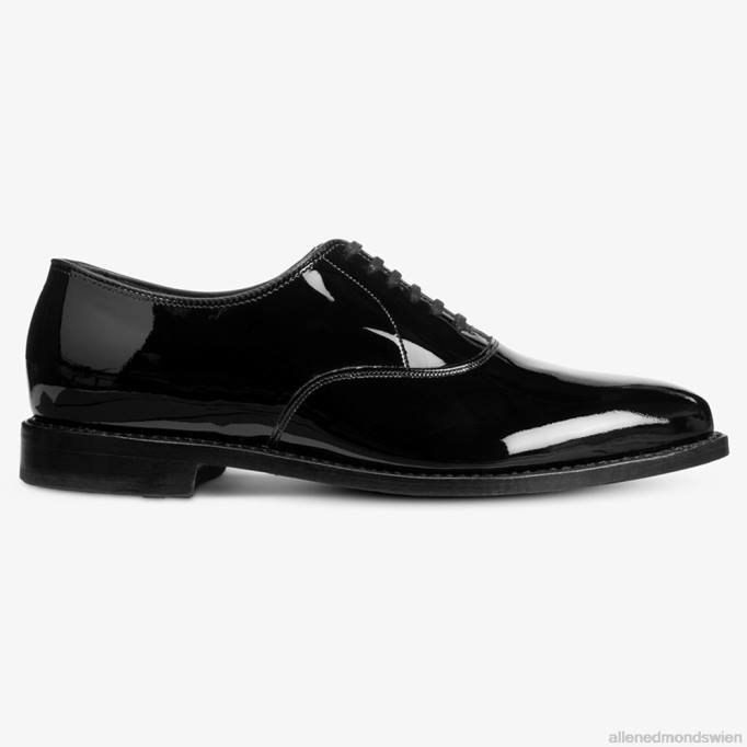 Allen Edmonds Schuhe D66B47 | Allen Edmonds Carlyle Oxford-Schuh mit schlichter Zehenpartie schwarzes Lackleder Männer