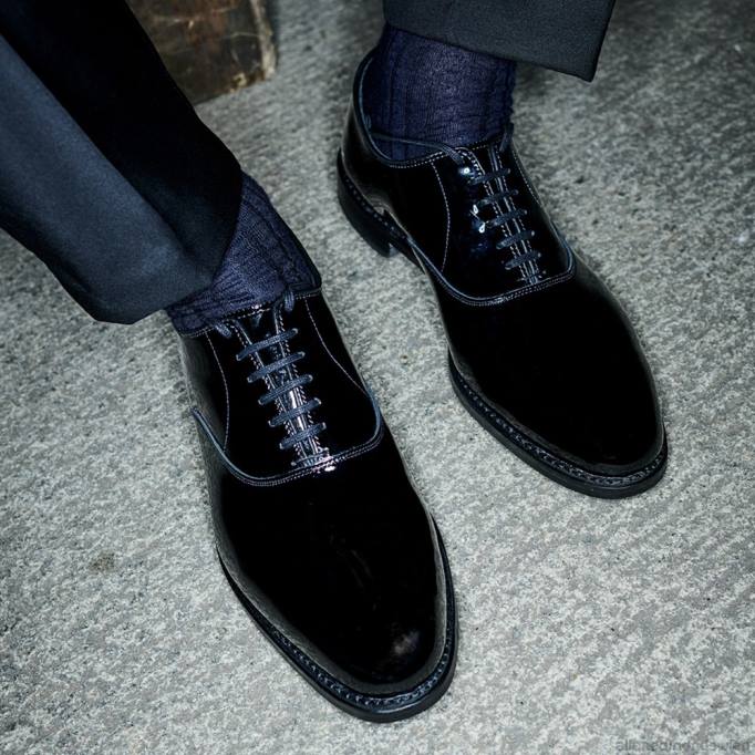 Allen Edmonds Schuhe D66B47 | Allen Edmonds Carlyle Oxford-Schuh mit schlichter Zehenpartie schwarzes Lackleder Männer
