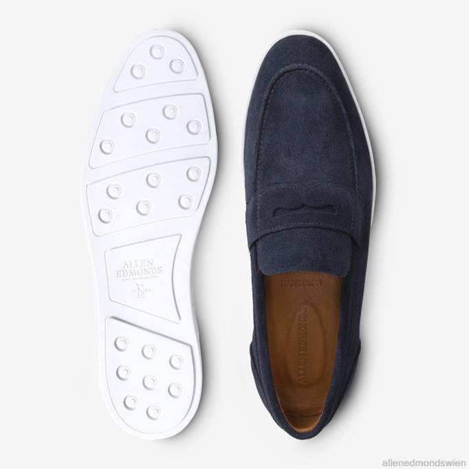 Allen Edmonds Schuhe D66B18 | Allen Edmonds Randolph Slip-On-Sneaker marineblaues Wildleder Männer