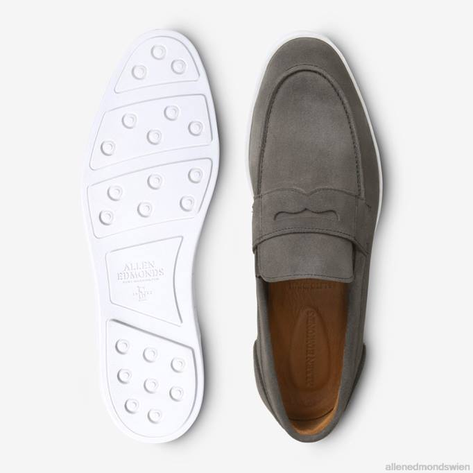 Allen Edmonds Schuhe D66B270 | Allen Edmonds Randolph Slip-on-Wildleder-Sneaker graues Wildleder Männer