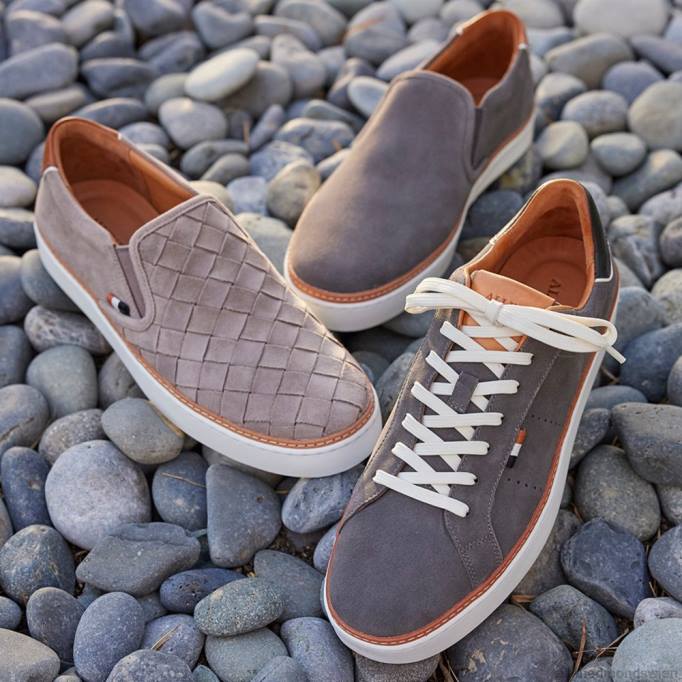 Allen Edmonds Schuhe D66B315 | Allen Edmonds Alpha-gewebter Slip-on-Sneaker Zinngraues Wildleder Männer