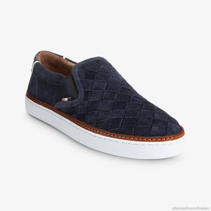 Allen Edmonds Schuhe D66B316 | Allen Edmonds Alpha-gewebter Slip-on-Sneaker Marineblaues Wildleder Männer