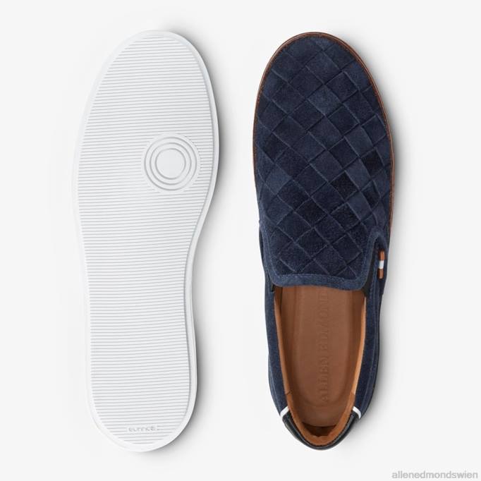Allen Edmonds Schuhe D66B316 | Allen Edmonds Alpha-gewebter Slip-on-Sneaker Marineblaues Wildleder Männer