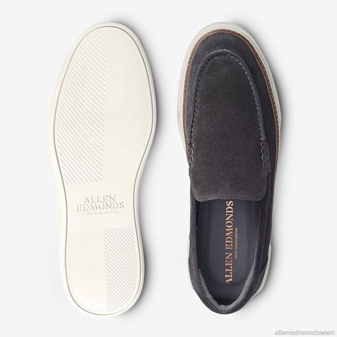 Allen Edmonds Schuhe D66B458 | Allen Edmonds Burke Venetian Slip-On-Sneaker graues Wildleder Männer