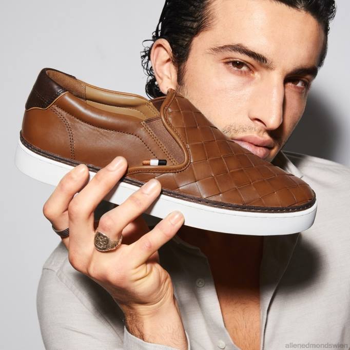 Allen Edmonds Schuhe D66B46 | Allen Edmonds Alpha-gewebter Slip-on-Sneaker bräunen Männer