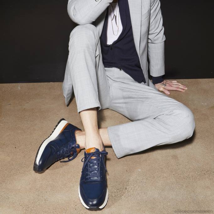 Allen Edmonds Schuhe D66B53 | Allen Edmonds Lawson-Schnürsneaker marineblaues Leder Männer