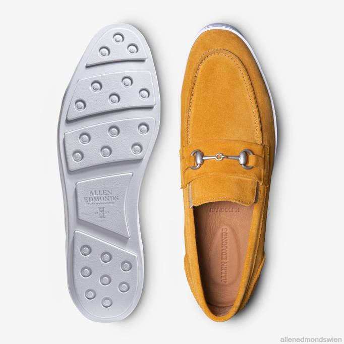 Allen Edmonds Schuhe D66B203 | Allen Edmonds Randolph Bit Slip-On-Sneaker gelbes Wildleder Männer