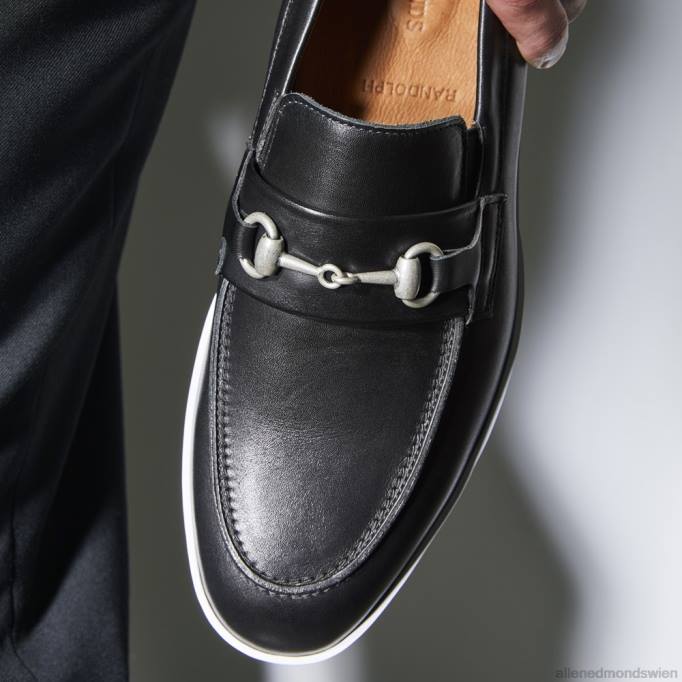 Allen Edmonds Schuhe D66B205 | Allen Edmonds Randolph Bit Slip-On-Sneaker schwarzes Leder Männer