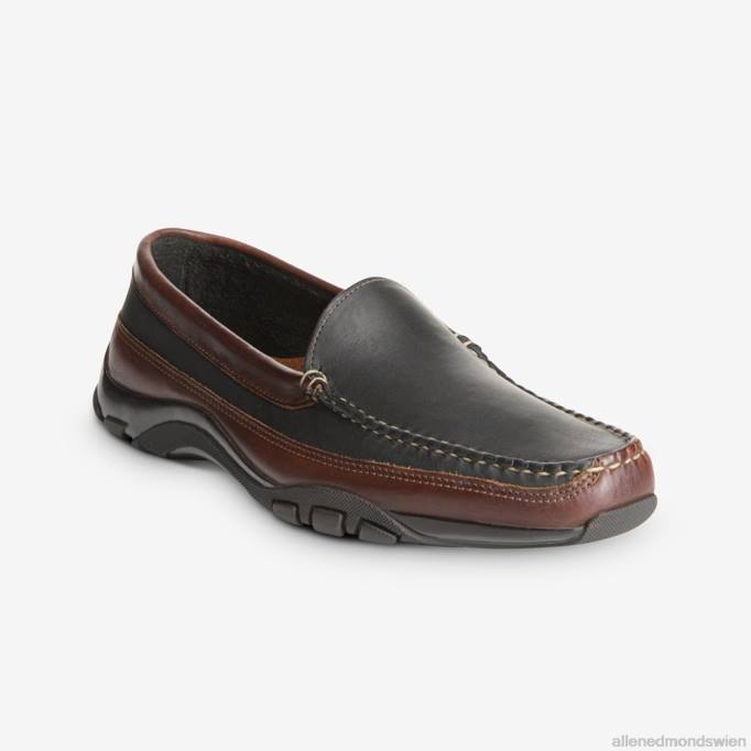 Allen Edmonds Schuhe D66B68 | Allen Edmonds Boulder venezianischer Fahrmokassin schwarz mit braunem Besatz Männer