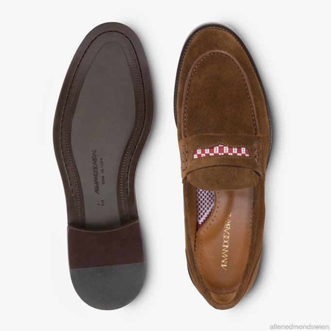 Allen Edmonds Schuhe D66B125 | Allen Edmonds Bolama-Pennyloafer aus Wildleder von Armando Cabral braun Männer