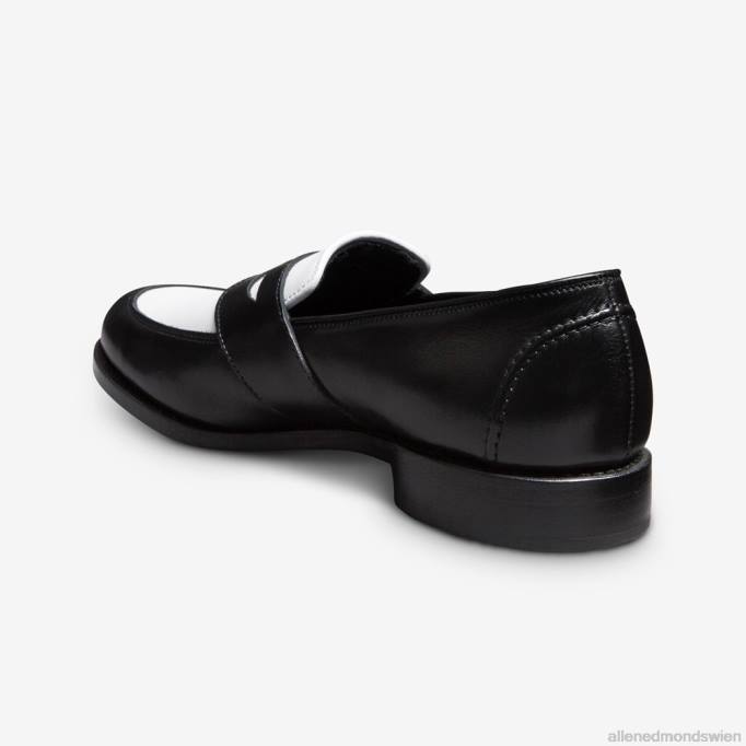 Allen Edmonds Schuhe D66B170 | Allen Edmonds Randolph Spectator Penny Loafer schwarz/weißes Leder Männer