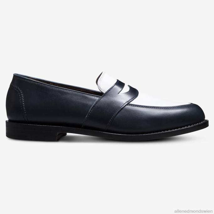 Allen Edmonds Schuhe D66B171 | Allen Edmonds Randolph Spectator Penny Loafer Marineblau/weißes Leder Männer