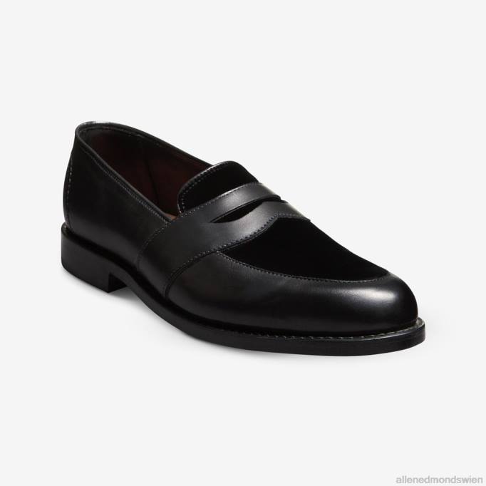 Allen Edmonds Schuhe D66B17 | Allen Edmonds Randolph Penny Loafer schwarzer Samt Männer