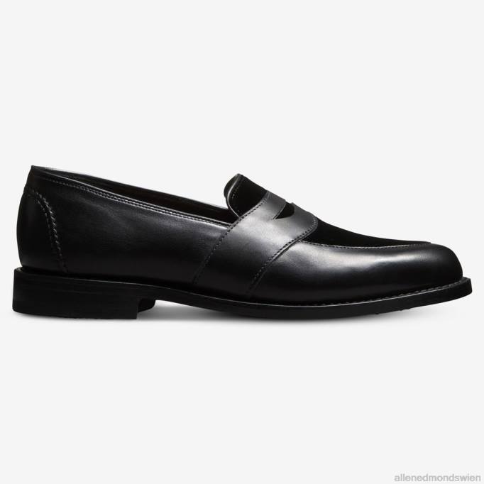 Allen Edmonds Schuhe D66B17 | Allen Edmonds Randolph Penny Loafer schwarzer Samt Männer