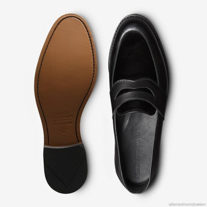 Allen Edmonds Schuhe D66B17 | Allen Edmonds Randolph Penny Loafer schwarzer Samt Männer