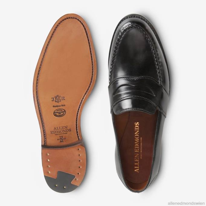 Allen Edmonds Schuhe D66B34 | Allen Edmonds Randolph Shell Cordovan Pennyloafer schwarzer Cordovan Männer