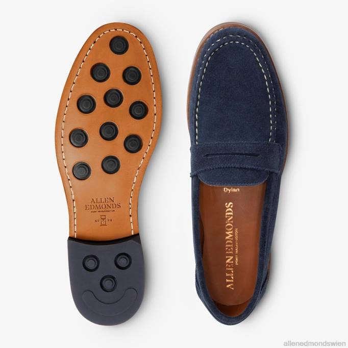 Allen Edmonds Schuhe D66B350 | Allen Edmonds Dylan Pennyloafer marineblaues Wildleder Männer