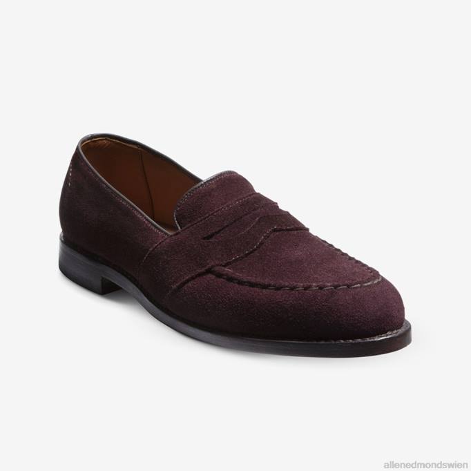 Allen Edmonds Schuhe D66B35 | Allen Edmonds Randolph Penny Loafer Burgunderrotes Wildleder Männer