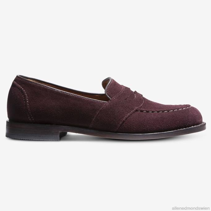Allen Edmonds Schuhe D66B35 | Allen Edmonds Randolph Penny Loafer Burgunderrotes Wildleder Männer