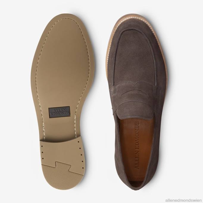 Allen Edmonds Schuhe D66B383 | Allen Edmonds Newton Pennyloafer graues Wildleder Männer