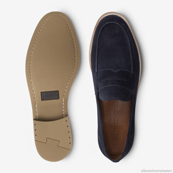 Allen Edmonds Schuhe D66B384 | Allen Edmonds Newton Pennyloafer marineblaues Wildleder Männer