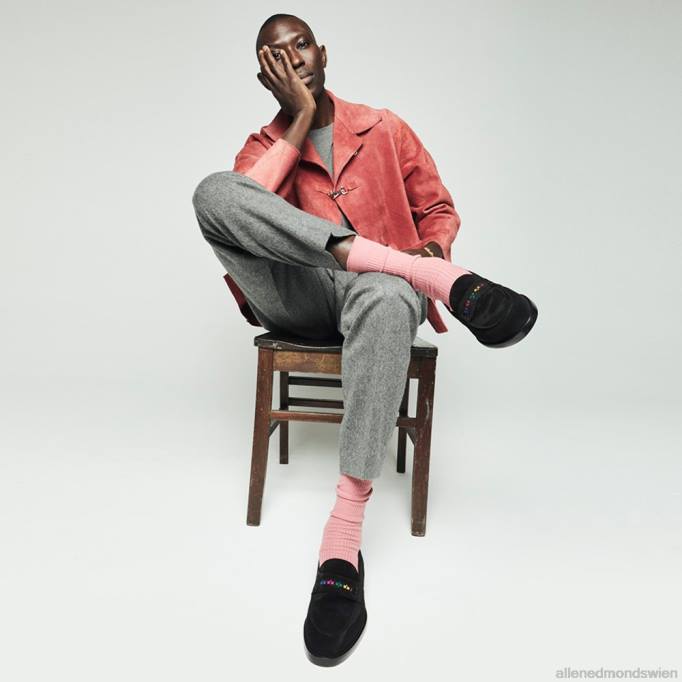 Allen Edmonds Schuhe D66B464 | Allen Edmonds Bolama-Pennyloafer aus Wildleder von Armando Cabral Schwarz Männer