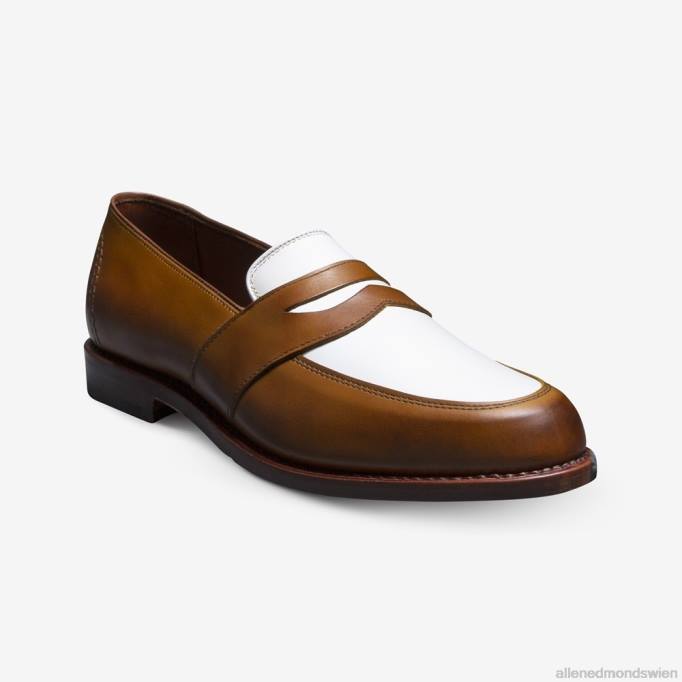 Allen Edmonds Schuhe D66B6 | Allen Edmonds Randolph Spectator Penny Loafer Walnuss/weißes Leder Männer