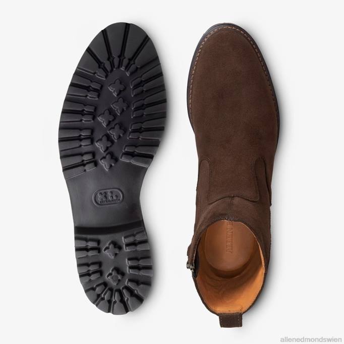 Allen Edmonds Schuhe D66B428 | Allen Edmonds Discovery Motorradstiefel braunes Wildleder Männer