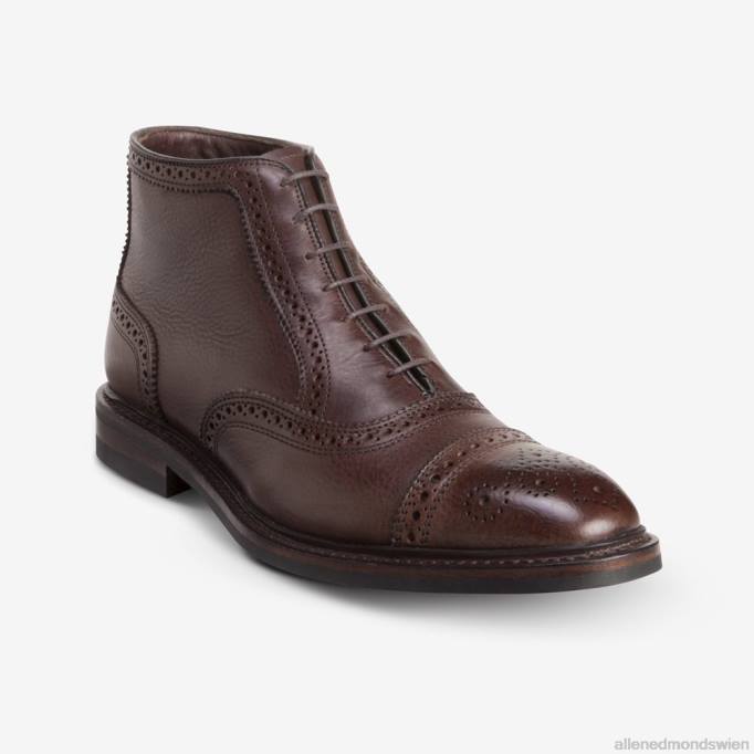 Allen Edmonds Schuhe D66B131 | Allen Edmonds Hamilton Oxford-Stiefel mit Kappenkappe braun getrommelt Männer