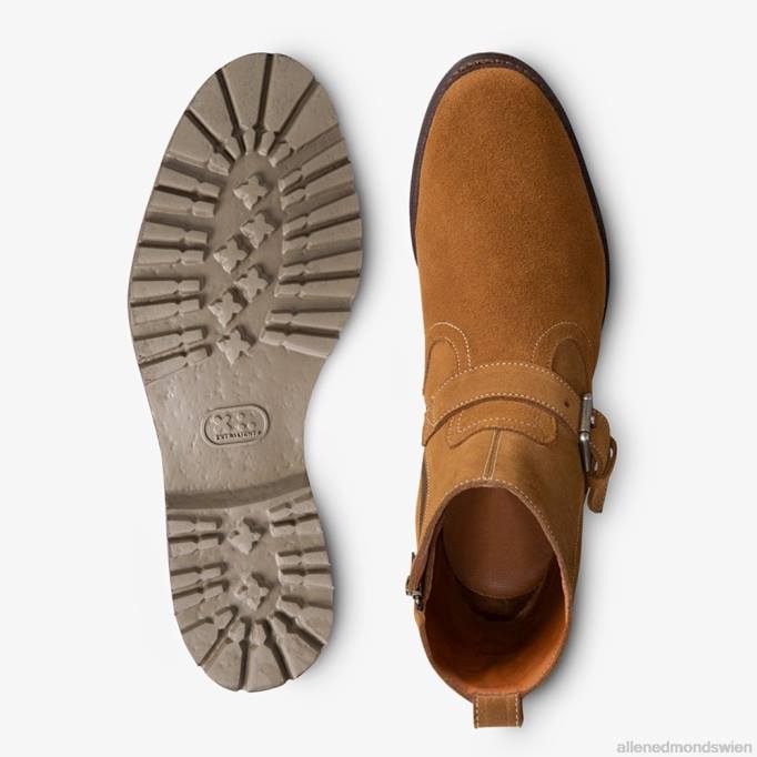 Allen Edmonds Schuhe D66B129 | Allen Edmonds Discovery Wildleder-Motorradstiefel von Armando Cabral Cognac Männer