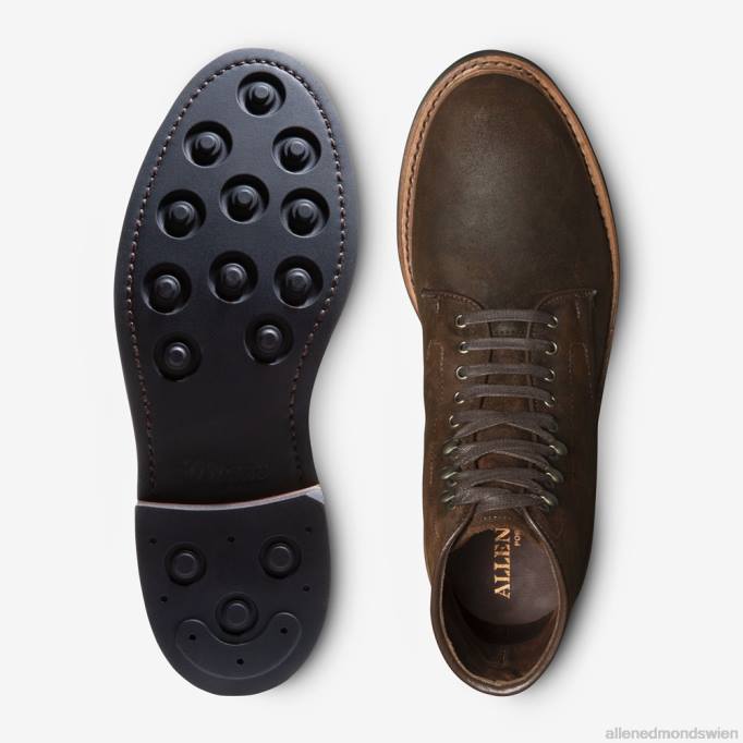 Allen Edmonds Schuhe D66B280 | Allen Edmonds Higgins Mill wetterfester Stiefel braunes gewachstes Wildleder Männer