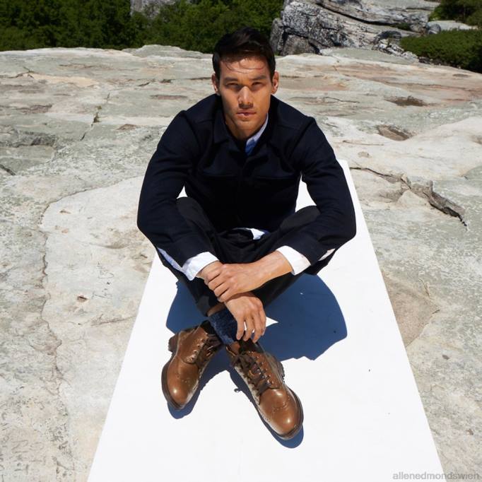 Allen Edmonds Schuhe D66B136 | Allen Edmonds Chapman wetterfester Wingtip-Stiefel natürlich Männer