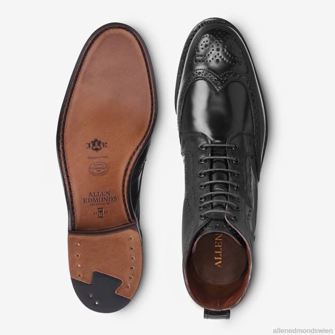Allen Edmonds Schuhe D66B141 | Allen Edmonds Dalton-Shell-Cordovan-Kleiderstiefel schwarzer Cordovan Männer