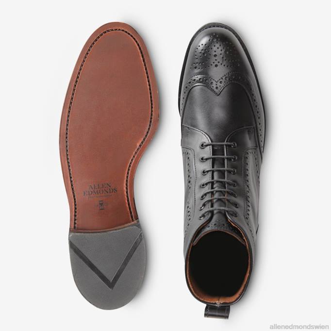 Allen Edmonds Schuhe D66B142 | Allen Edmonds Dalton Wingtip-Stiefel Schwarz Männer