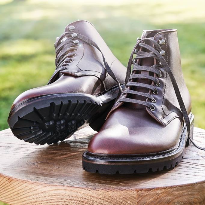 Allen Edmonds Schuhe D66B261 | Allen Edmonds Higgins Mill wetterfester Stiefel mit Stollensohle Burgund Männer