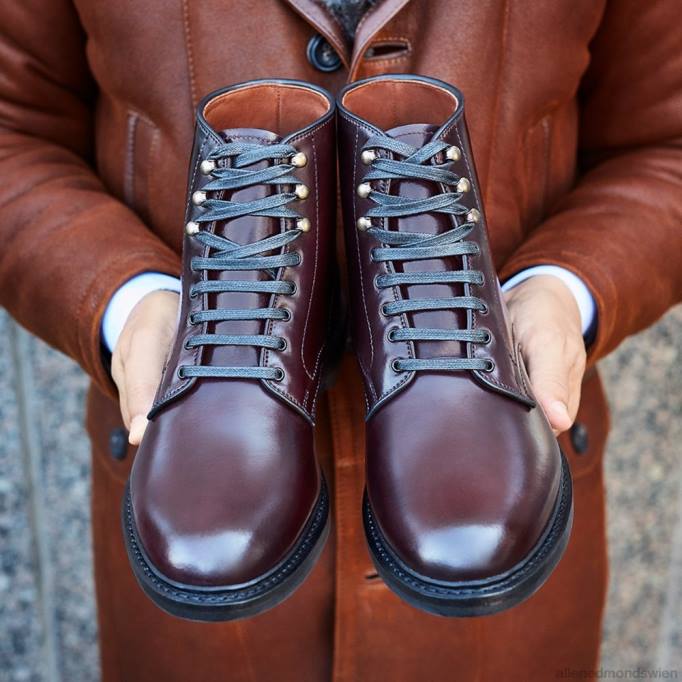 Allen Edmonds Schuhe D66B291 | Allen Edmonds Higgins-Mill-Stiefel mit Shell-Cordovan-Leder Burgunder Cordovan Männer