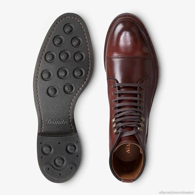 Allen Edmonds Schuhe D66B338 | Allen Edmonds Landon Shell Cordovan Captoe-Stiefel Chili-Cordovan Männer