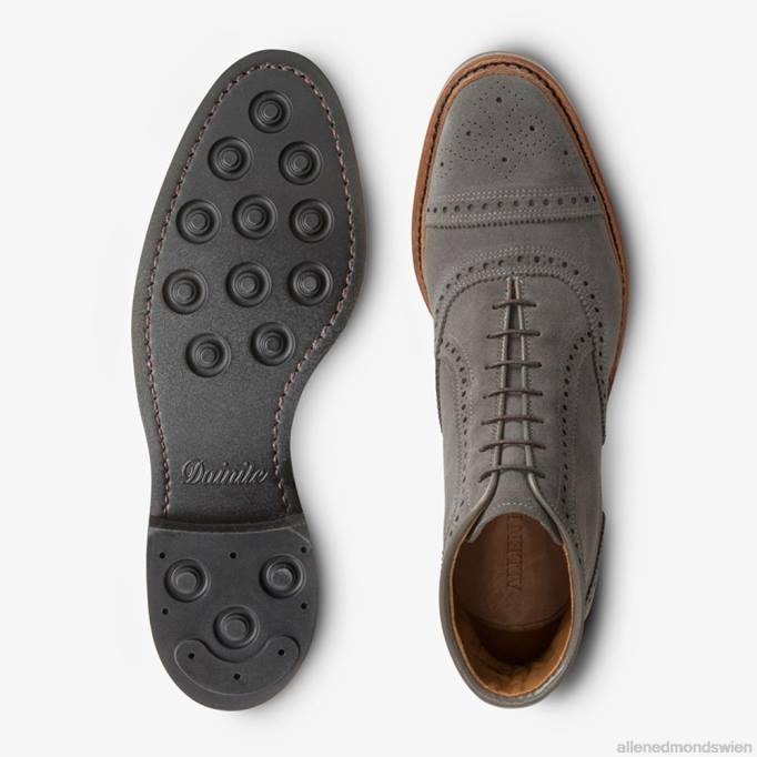 Allen Edmonds Schuhe D66B342 | Allen Edmonds Hamilton wetterfester Oxford-Kleiderstiefel magnetgraues Wildleder Männer