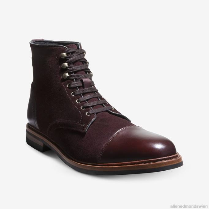 Allen Edmonds Schuhe D66B367 | Allen Edmonds Landon-Captoe-Stiefel Burgunderrotes Wildleder Männer