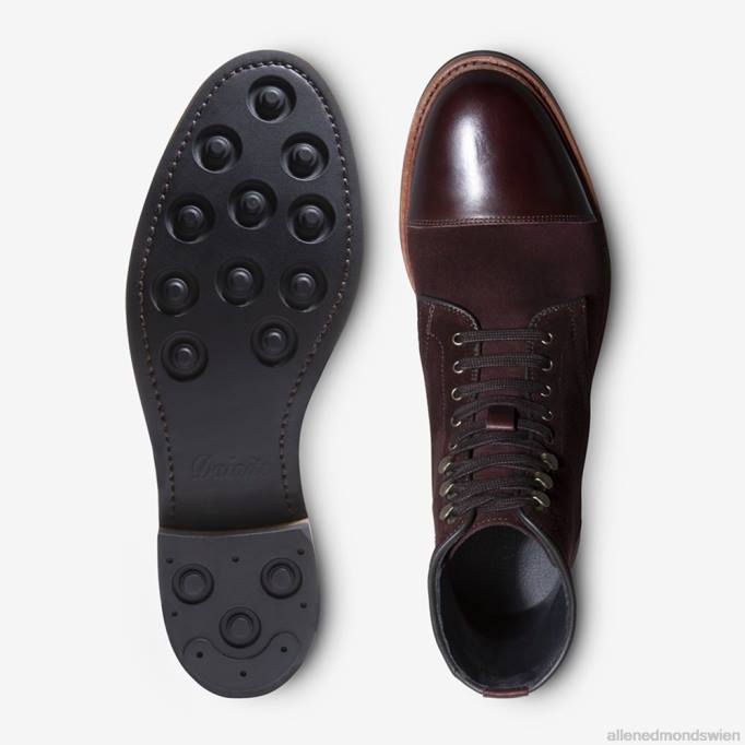 Allen Edmonds Schuhe D66B367 | Allen Edmonds Landon-Captoe-Stiefel Burgunderrotes Wildleder Männer