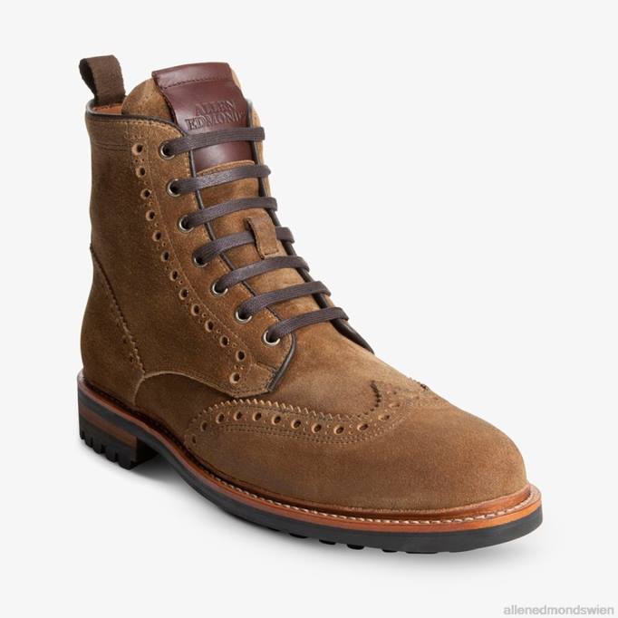 Allen Edmonds Schuhe D66B474 | Allen Edmonds Chapman wetterfester Wingtip-Stiefel hellbraunes Wildleder Männer