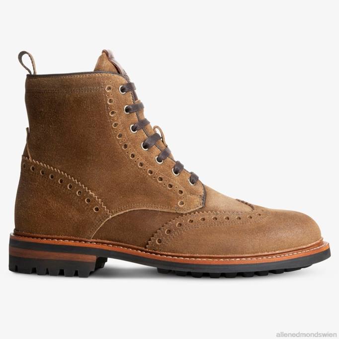 Allen Edmonds Schuhe D66B474 | Allen Edmonds Chapman wetterfester Wingtip-Stiefel hellbraunes Wildleder Männer