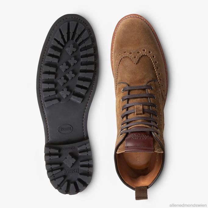 Allen Edmonds Schuhe D66B474 | Allen Edmonds Chapman wetterfester Wingtip-Stiefel hellbraunes Wildleder Männer