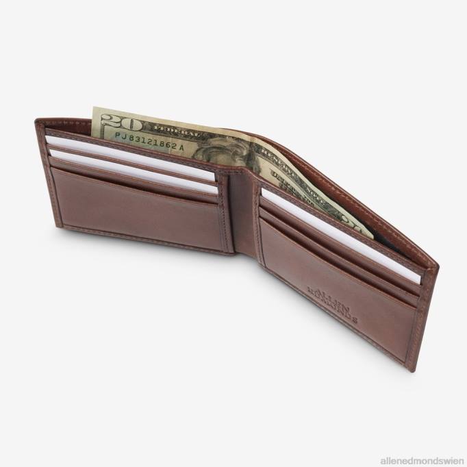 Allen Edmonds Österreich D66B323 | Allen Edmonds schlanke, faltbare Geldbörse braunes Leder unisex
