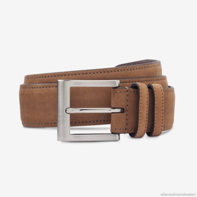 Allen Edmonds Österreich D66B306 | Allen Edmonds Breiter Basic-Kleidergürtel aus Wildleder bräunen unisex