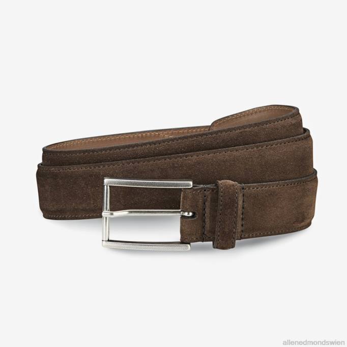 Allen Edmonds Österreich D66B308 | Allen Edmonds Avenue-Kleidergürtel aus Wildleder braun unisex