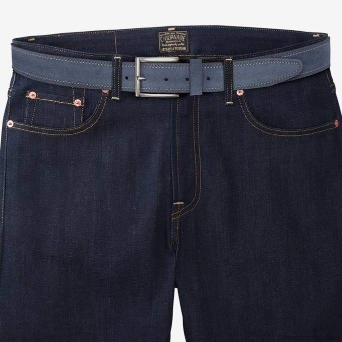 Allen Edmonds Österreich D66B314 | Allen Edmonds Bourbon Street Wildleder-Kleidergürtel Jeansblau unisex