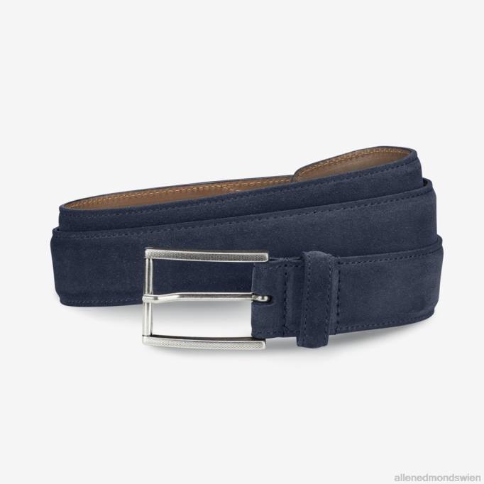 Allen Edmonds Österreich D66B569 | Allen Edmonds Avenue-Kleidergürtel aus Wildleder Marine unisex